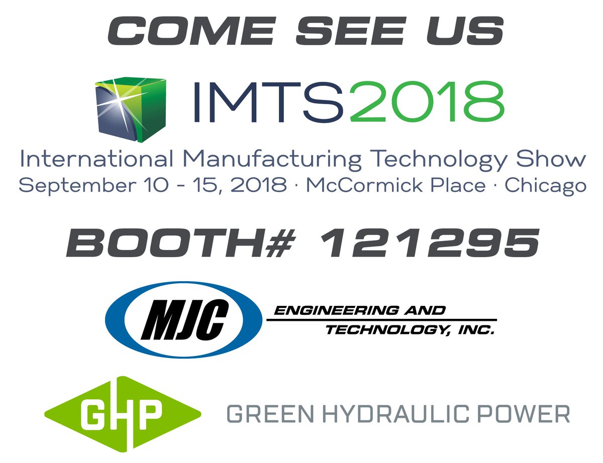 MJCEngineering's tweet photo. #MJCEngineering and @greenhydraulic1 will be attending #IMTS2018. You will find us at Booth#:121295. #Metalforming #Spinningmachine #flowformingmachine #Hydraulics #GoGreen #variablespeeddrive https://t.co/RGa17s0xbD