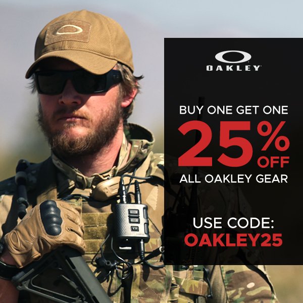 PatOutfitters's tweet photo. SALE ENDS TONIGHT!

Buy one Oakley item, get one 25% off!
No cash refunds with this promotion!
https://t.co/LxRnlJX75F

#oakley #bogo #buyonegetone #deal #sale #apparel #boots #footwear #packs #bags  #eyewear #patriot #Outfitters #tactical #military #gear https://t.co/IdDMgKK5RD