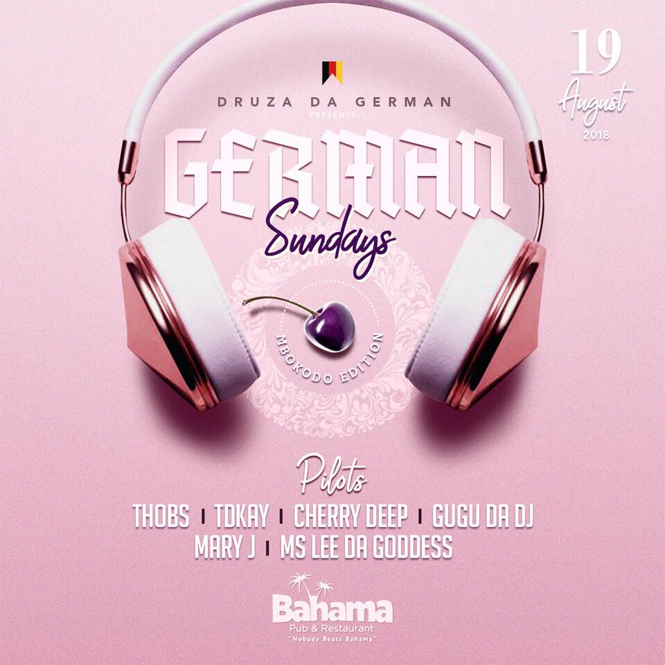 Cherry_Deep's tweet photo. Weekend Connections with CherryDeep
16 Aug Thursday - FALSE START at Ponana Souk Bar Greenside
19 Aug Sunday - German Sundays at Bahama Bar (Kwa-Thema)
#DeepDeliverance https://t.co/HNjuHuF4pQ