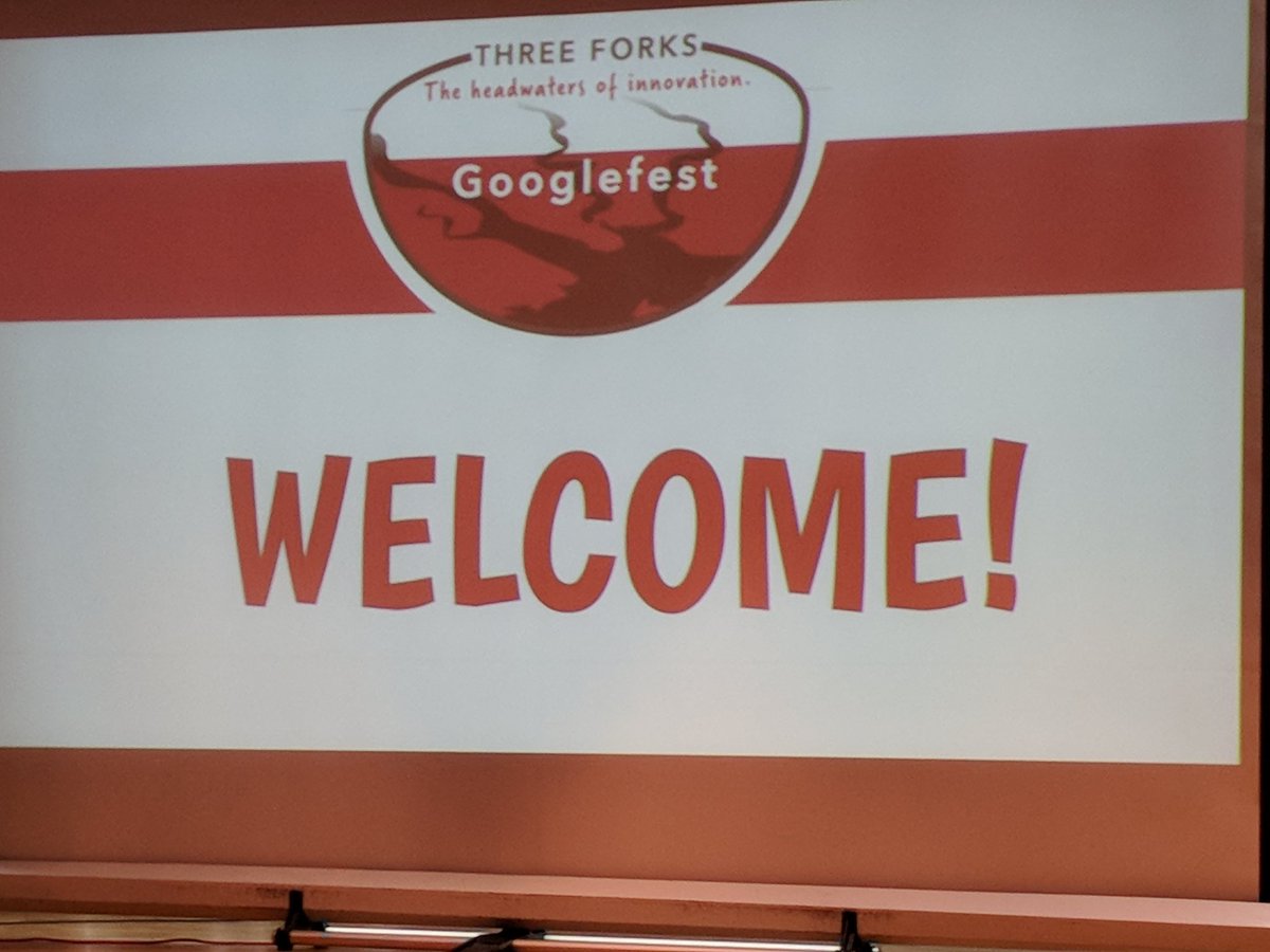 TechnovatorEDU's tweet photo. Threeforks & #beyondthechalk kick off #tfgooglefest with keynote @KristinZiemke.
@NVradenburg @nmangum @crewsertech @DeanPhillipsMT #mtedchat #edtech https://t.co/b7VmfD3XJD