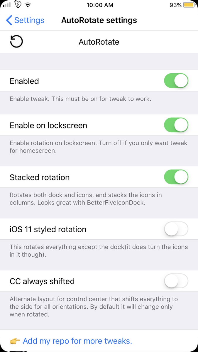 BrianVS's tweet photo. Working on making #floatydock compatible with #Stylish11 dock options. Also noticed #AutoRotate stacked rotation works when used in combo with floatydock. AutoRotate already worked for all other options on #ios11jailbreak #electrajailbreak https://t.co/URXlrHq8EQ