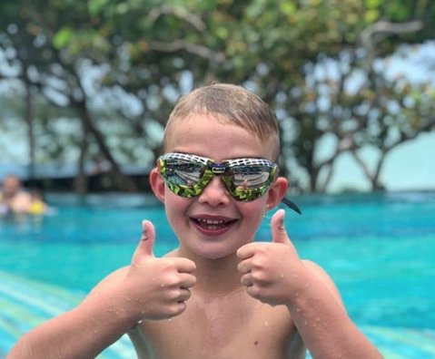It's Friday! Who's going to the pool this weekend? #camo #macktruck #racer #swimminggoggles #bling2o #swimming #weekendapproaching #fridayfeeling #friyay #thumbsup #stylish #fun #boystheme #cooldude Photo by: @sallycoverwilliams