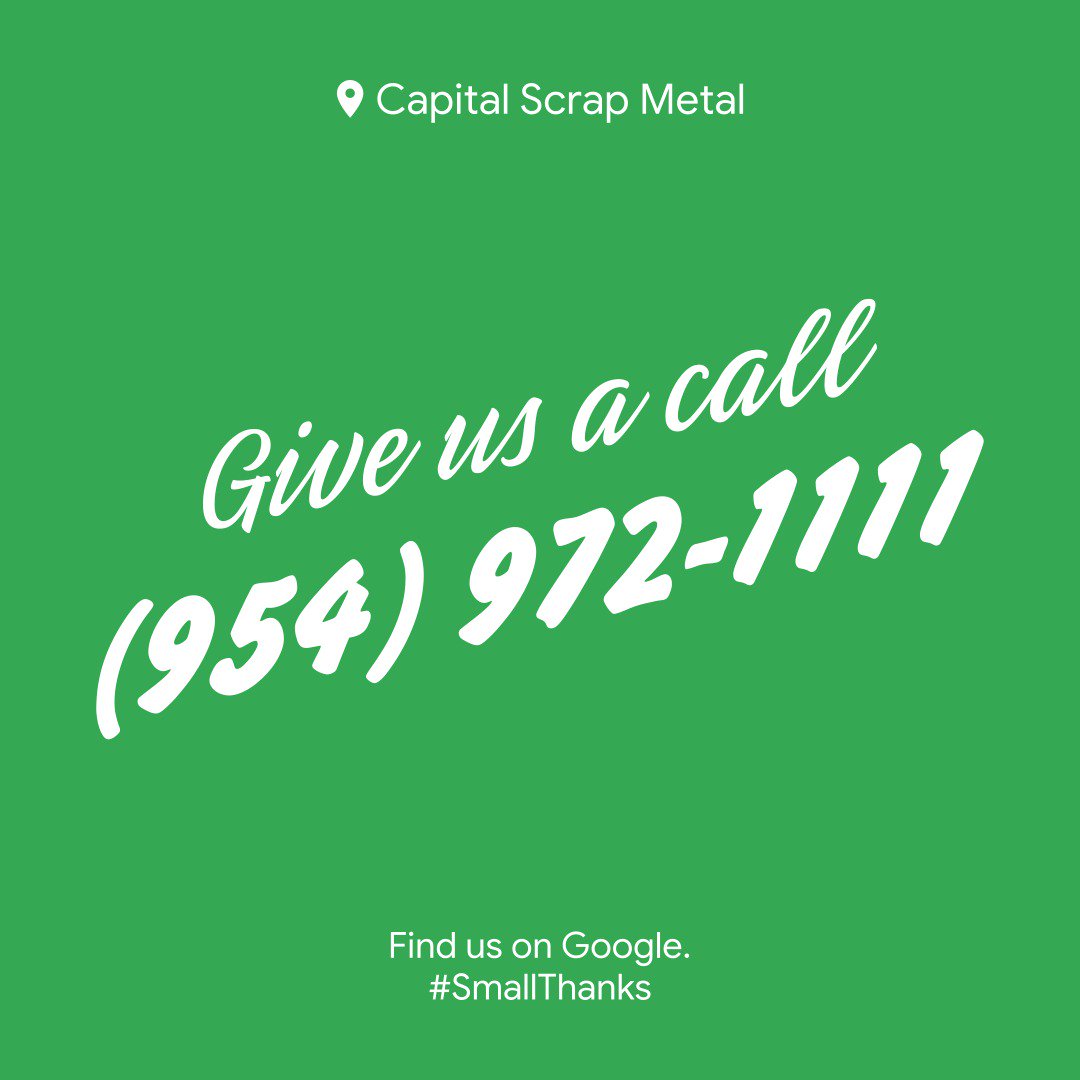 Give us a call! 
#scrap #scrapmetal #Recycle #recycling #metal #fastcash
#money #cash #dumpsterking #capitalscrapmetal #cans #freemoney #metalrecycling #scrapping #scrapyard #scraplife