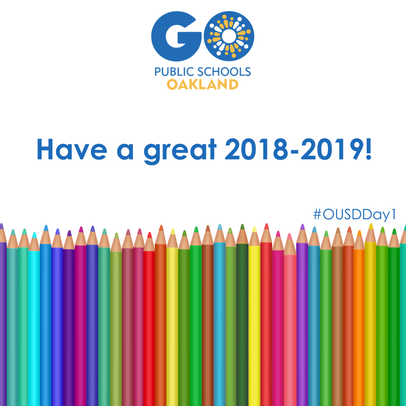 GOPublicSchools's tweet photo. Have a great first day, everyone! #OUSDDay1 https://t.co/r48lnO5PXX