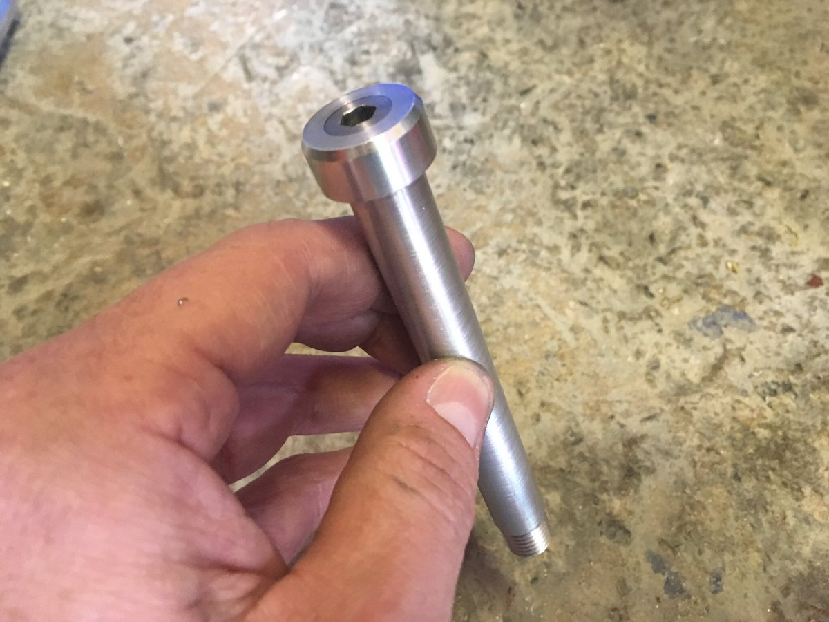 fair_fab's tweet photo. 15mm thru axle proto, testing out if my wee lathe could handle it, it did Ok. https://t.co/9GkRMPSpvw