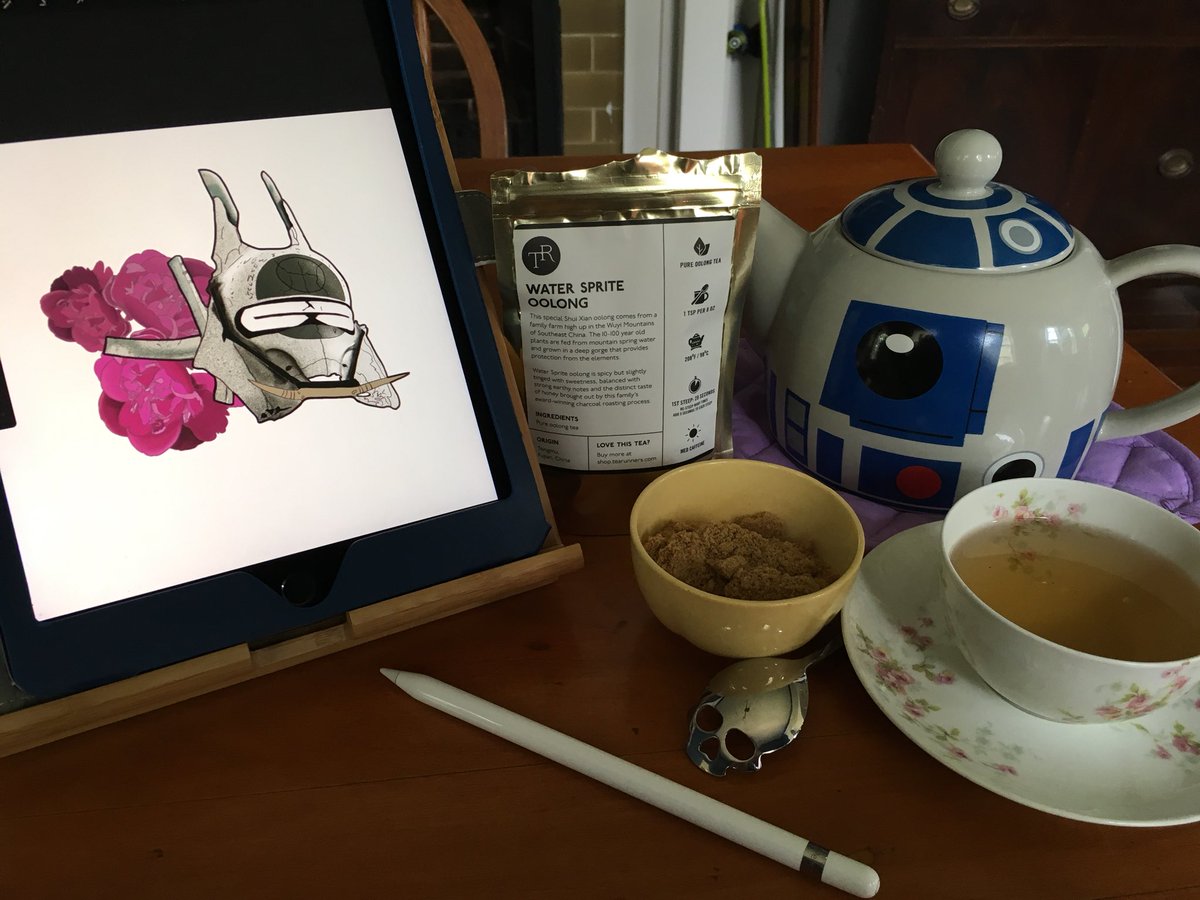 TheVioletByrne's tweet photo. Time for tea, geekery, and art.
What do you think of the design? Want it on sequin pillows, shirts, jewelry? All of the above? โฅ๏ธ
#starwars #forceouthate #enfysnest #oolong #tearunners #R2D2 #ipad #applepencil @Procreate @tearunners #limoges #theodorehaviland #teatime https://t.co/ilQZ1IyZEa