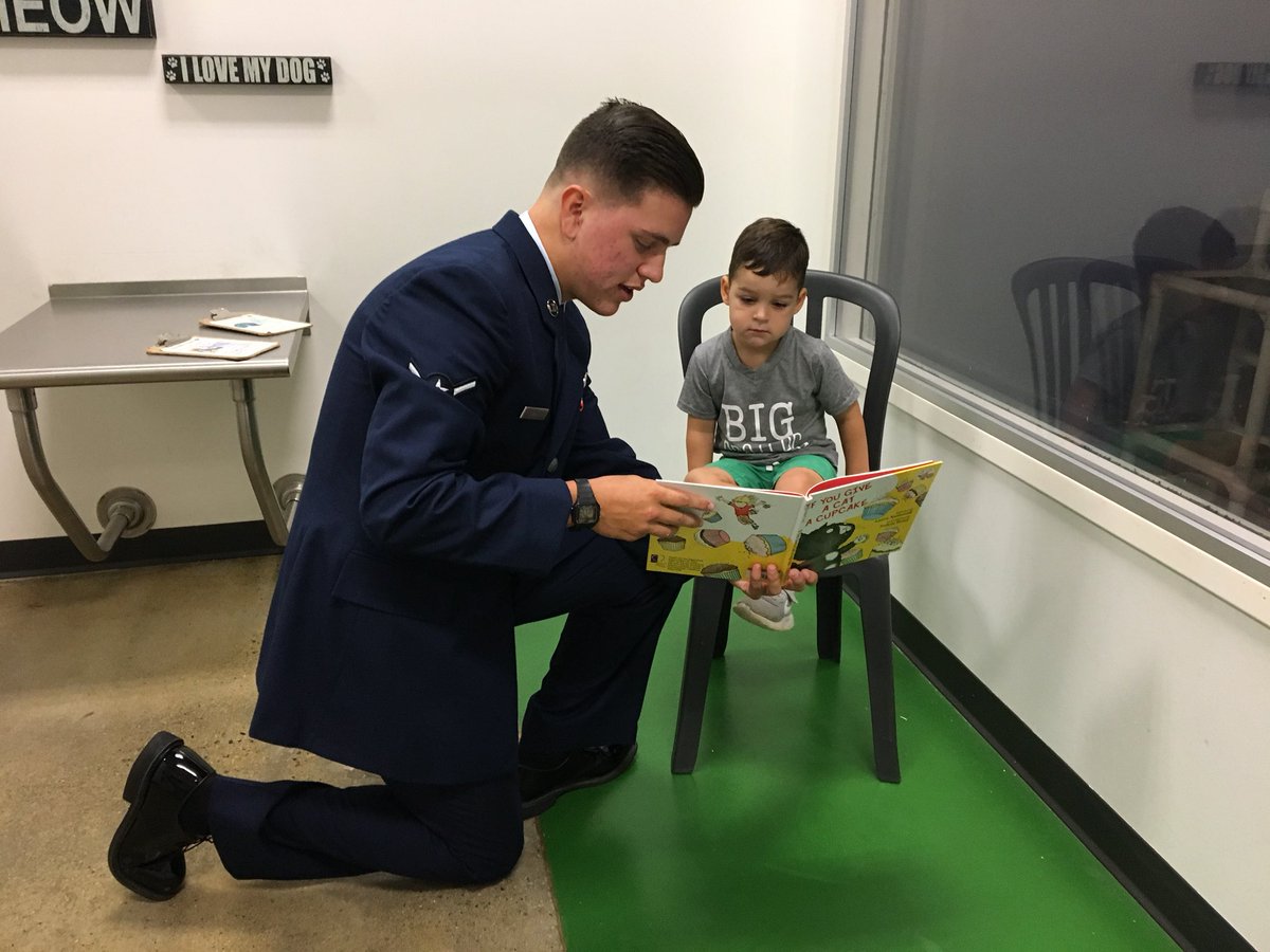 Members of <a href="/CCPDVa/">Chesterfield Police</a>, <a href="/ChesterfieldVa/">Chesterfield County Government, Virginia</a> Fire &amp; EMS and <a href="/usairforce/">U.S. Air Force</a> read to kids at <a href="/CMoRVA/">Children's Museum of Richmond</a> Summer Service Days!