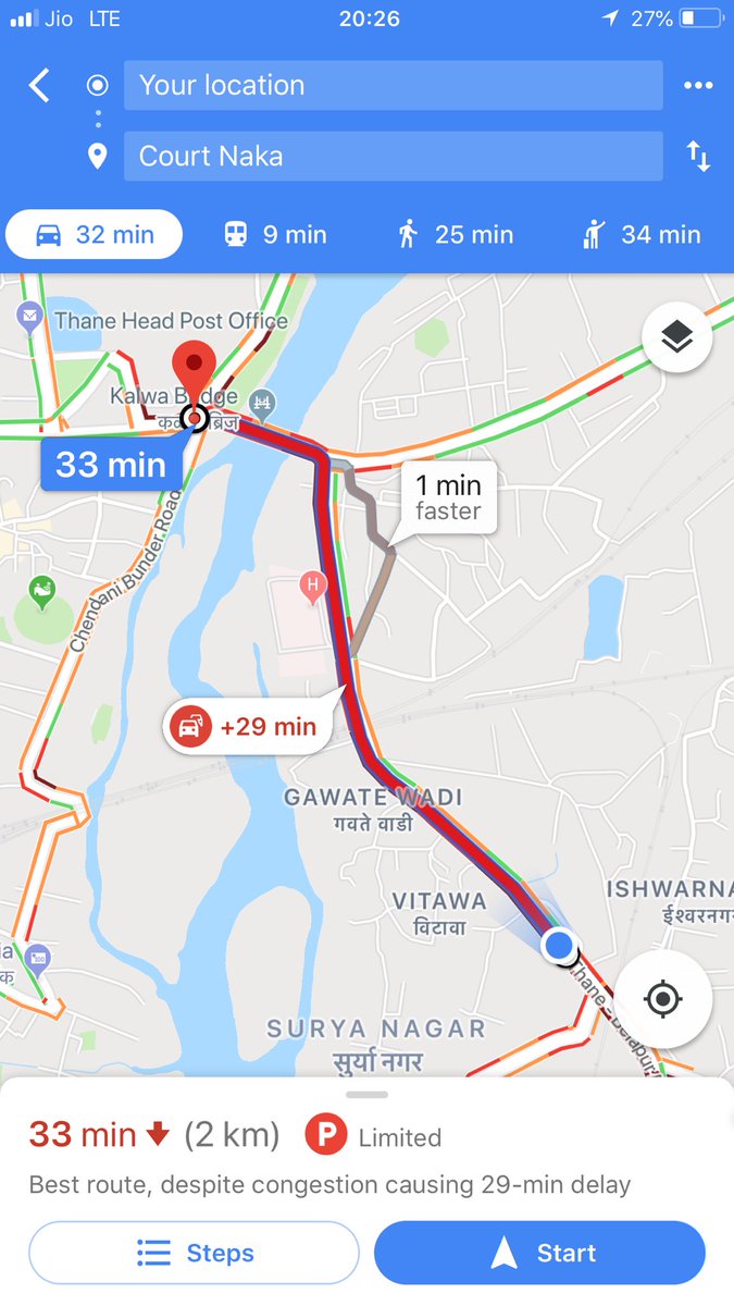 Gauravshali's tweet photo. What a waste of man hours and national resources. 2km distance takes 33 min and is a daily affair (some days even worse) No planning/no traffic management. Heavy trucks everywhere during peak office hours. When can we see the end to this madness on Thane - Belapur road 😡🤯😡🤯 https://t.co/cJEV3zeqiZ