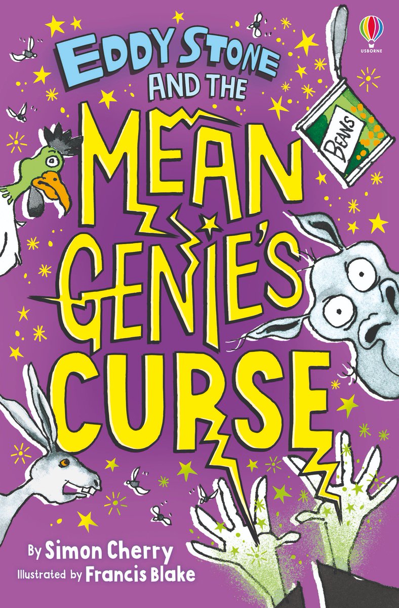 Usborne's tweet photo. @authorscherry's latest is "another laugh-out-loud and highly imaginative story packed with brilliant jokes, knockabout action and a little heartwarming tenderness when you least expect it." Thanks for the wonderful review @PNorfolk_BookRe 🧞‍♂️📚 https://t.co/oRKoHjLcfQ https://t.co/8ra3vZqdjk