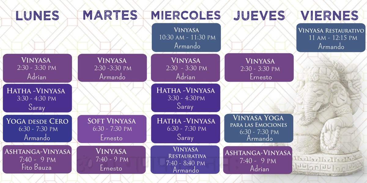 Juliesuarez's tweet photo. Nuestros horarios en Agosto 2018https://mailchi.mp/0cc97c3d1854/nuestros-horarios-en-abril-1658901 https://t.co/mxNCCTTZdE