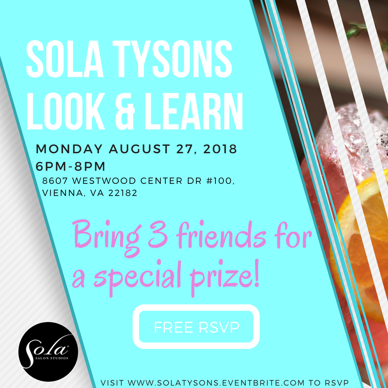 solasalontysons's tweet photo. We can't wait to see you and your #besties at our FREE Look &amp; Learn on August 27th! 💕 Come out for good eats, good drinks, and good learning at #SolaTysons. Enjoy exclusive tours and learning sessions from 6pm-8pm. Visit https://t.co/SB2PlmRDq5 to RSVP! 🍸 https://t.co/a0F1GIzAlS
