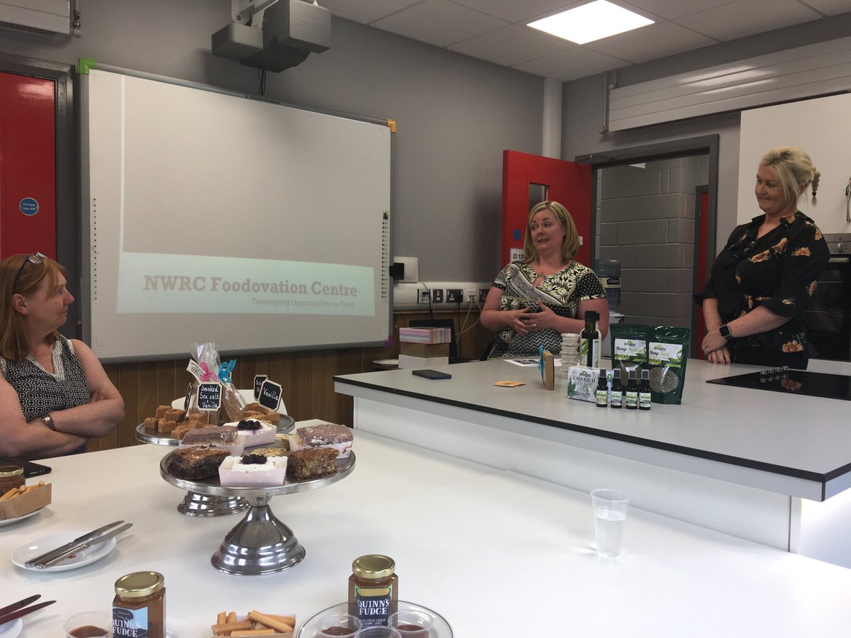 Judges hearing from ⁦<a href="/KarenmarranNwrc/">KarenMarran NWRC</a>⁩ all about the ⁦@NWRCfood⁩ #foodovation centre ⁦⁦<a href="/nwrc_bsc/">NWRC Business Support Centre</a>⁩ ⁦@FoodAdventureIE⁩ ⁦<a href="/IrishFoodGuide/">Irish Food Guide - Zack</a>⁩ ⁦<a href="/dcsdcouncil/">Derry Strabane Cncl</a>⁩ #Legenderryfood #foodiedestination ⁦<a href="/QuinnsFudge/">QuinnsFudge</a>⁩ ⁦@Hempful1⁩