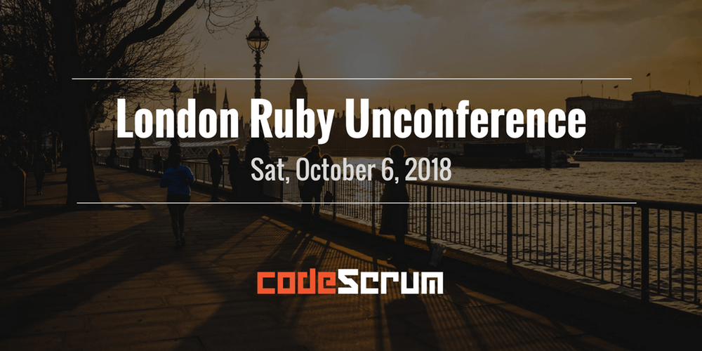 codescrum's tweet image. #lrug please join us at the London Ruby Unconference 2018 next October for free! eventbrite.com/e/london-ruby-… #ruby #rails #webdevelopment #programming