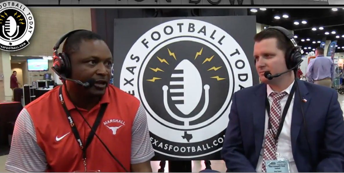 Dave Campbell's Texas Football — TexasFootball.com (@dctf) on Twitter photo The <a href="/marshallmavs/">Marshall Maverick Nation</a> are state-ranked. The city is hungry. Their coach is fired up.
Don't miss our conversation with coach Claude Mathis!
ow.ly/mG3630lnMTM
#TXHSFB The <a href="/marshallmavs/">Marshall Maverick Nation</a> are state-ranked. The city is hungry. Their coach is fired up.
Don't miss our conversation with coach Claude Mathis!
ow.ly/mG3630lnMTM
#TXHSFB