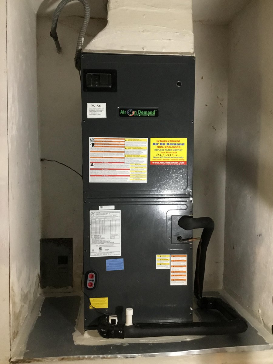 captaim1961's tweet photo. RT @AirOnDemand: Getting their AC installed before school starts! No better way to start the school year than with fresh, crisp, cool air! (We rhymed!)
#NEWAC #ACInstall #MiamiAC #Acrepair #HVAClife https://t.co/Dn9veKlUEb