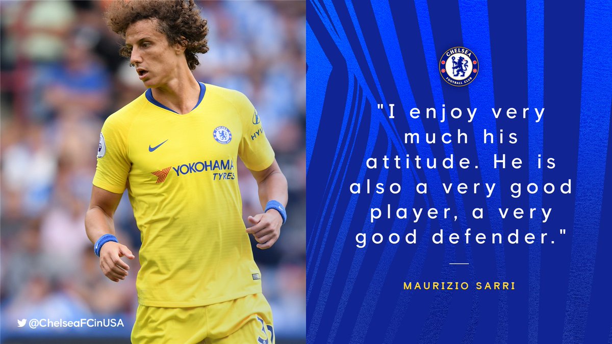 ChelseaFCinUSA's tweet image. 2⃣0⃣0⃣th club appearance and praise from the boss for @DavidLuiz_4 on Saturday 👏