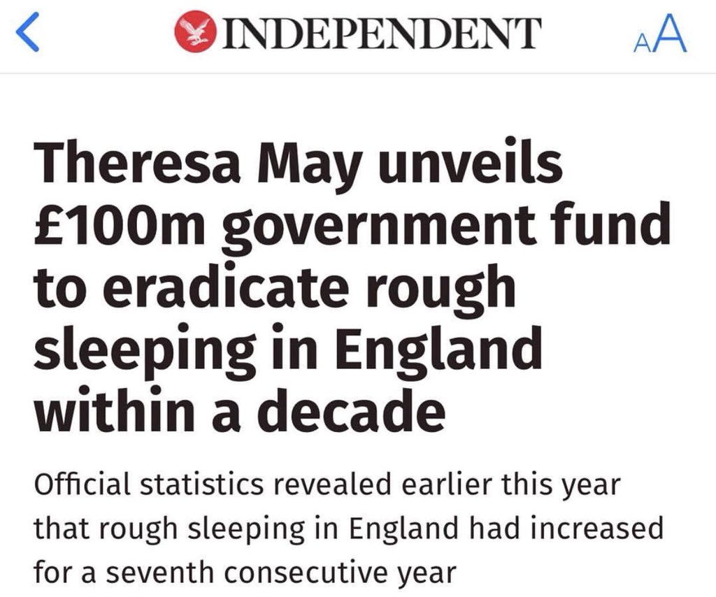 NishkamSWAT's tweet photo. This morning the government announced its plan to provide £100m of funding in an attempt to tackle rough sleeping in England. #readmorebelow
@theresa_may @AppleNews @AppleNewsUK https://t.co/TzGgnQ9h6W