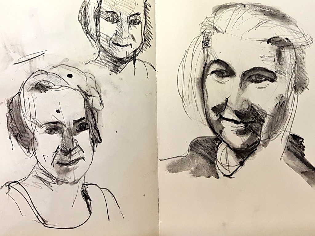 Uit mijn schetsboek. Twee zusjes voorstudie. #dailysketch