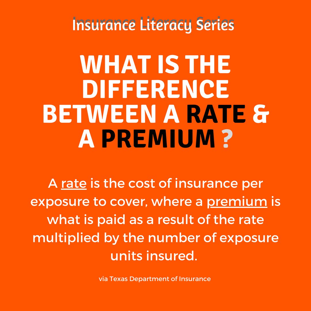 AvakianIns's tweet photo. Do you know the difference between a rate and a premium? 🤔 Check out today's tip! #InsuranceLiteracy Series https://t.co/lUlxTsupe2