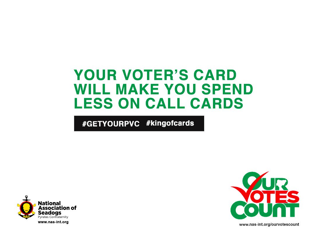 OurVotesCount's tweet photo. Without your PVC, Snakes and Monkeys will continue to swallow government  money!

Your vote will determine the value in your ATM card!

Your vote will determine whether more jobs and businesses are created in 2019.
#OurVotesCount  #RetakeNigeria #NASPC1952 https://t.co/mBtnc67wKZ