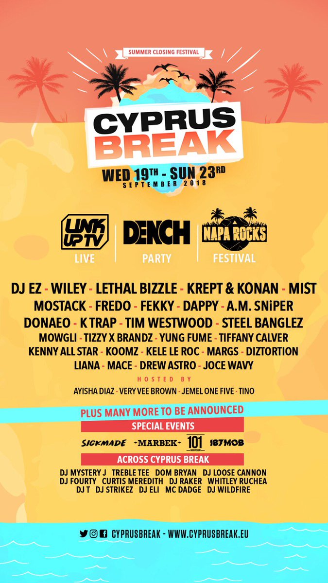 Tino_Kissi's tweet photo. 🚨🚨🚨 UPDATES 🚨🚨🚨 
• 
•
• 
I’ve just been added to the #CyprusBreak Summer Closing Parties in Ayia Napa, Cyprus! 😎🎉 Wednesday 19th - Sunday 23rd September! Ready to book? 

📲💻https://t.co/IB7fGDclOF &amp; use my discount code for a cheeky saving! (CODE - INSIDEEE2018) 😁 https://t.co/b4m8h6SIfk