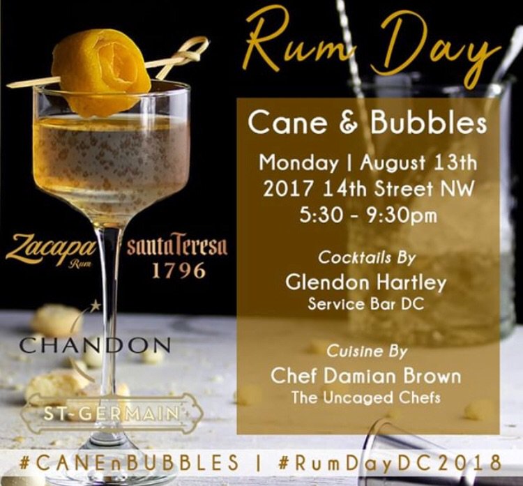 Todays the day! Join us. #Mondays #CaneAndBubbles By <a href="/servicebardc/">Service Bar DC</a>’s Own Glendon Hartley! <a href="/CocktailFoolery/">KTriggerz</a> #DCEvents #DCCocktails #NationalRumDay Get Your Tickets: rum-united.ticketleap.com #Cocktails