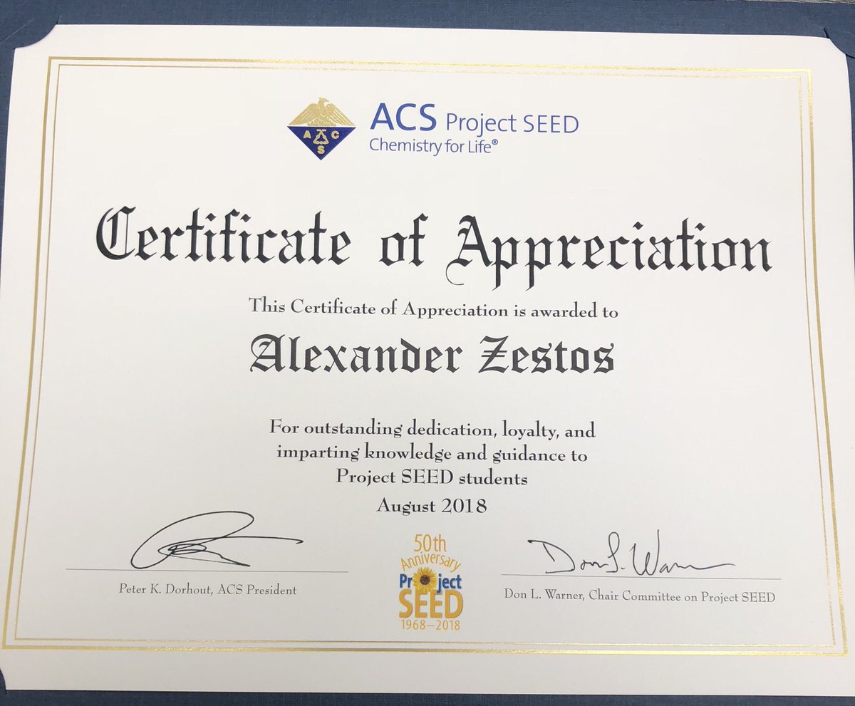 agzestos's tweet image. Very honored to be a part of @ACS_CSW @CSW_ProjectSEED @seed The mentorship of future scientists is crucial for everyone. @AUResearch  #acsprojectseed #ACS50Fwd