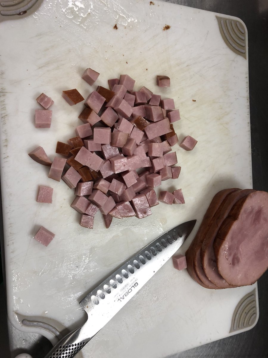 TheADubya's tweet photo. When my salad bar employee called off this morning, I was like don’t worry... I got this, with a little help from @HeyHeyItsConrad #HamCubes https://t.co/9ol4Wgb1sP