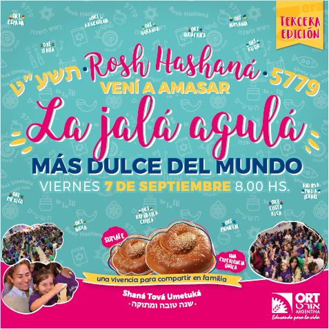 ORTArgentina's tweet photo. #JaláAguláORT

Te invitamos a compartir en familia un momento muy especial. 

🎉Por tercer año consecutivo amasaremos la jalá agulá más dulce del mundo y celebraremos Rosh Hashaná. 🎉

¡No te lo pierdas!  

▶️ Inscribite en https://t.co/ld9zJxY5vf https://t.co/WETKe2gEGS