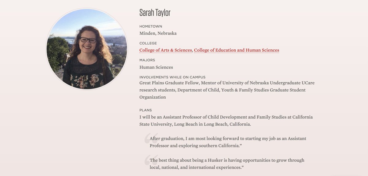 UNL_CYAF's tweet photo. Sarah Taylor, an August #unlcyaf Ph.D. graduate, is featured on Nebraska Today here: https://t.co/lyAO5MCESM #unl #huskers https://t.co/X08hP0gp3O