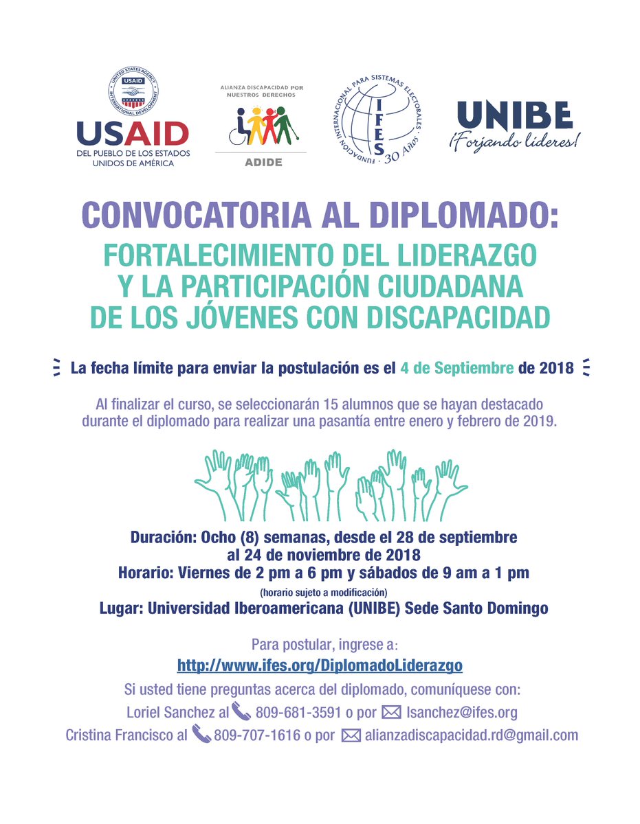 Detalles del curso son disponibles en http://www.ifes.org/DiplomadoLiderazgo