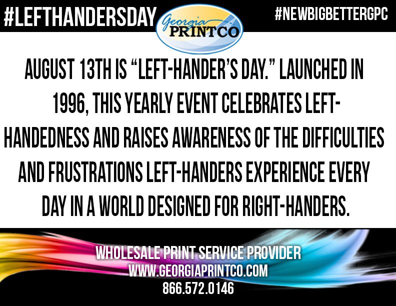 GeorgiaPrintco_'s tweet image. Happy #LeftHandersDay   Here are a few gift ideas! leftyfretz.com/left-handed-gi… #NewBigBetterGPC