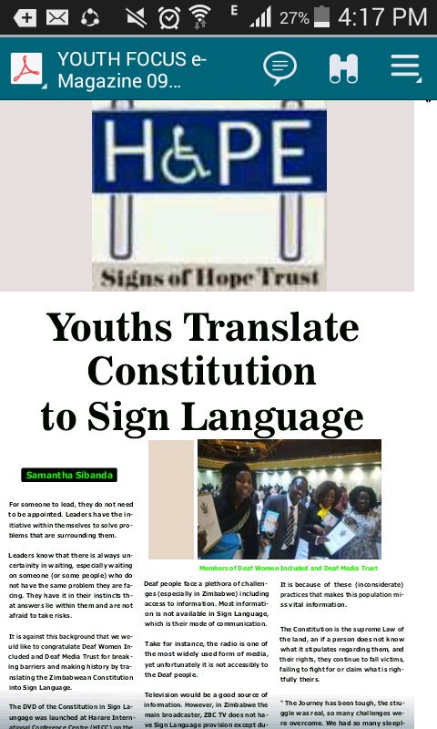 youthfocus.co.zw/youths-transla… my first ever article. #NewBeginnings thank you so much youth focus magazine for the platform. Well done <a href="/deafwomenzim/">Deaf Women Included</a> and @DeafMediazw #breakingbarriers ....... @lincolnmatongo <a href="/DMuntanga/">Derrick muntanga</a> <a href="/GwiziSoneni/">NdiMhle tuu! ♿🇿🇼LadyFlawsome</a> @Edmoremase <a href="/OurVoices4/">OurVoices</a>