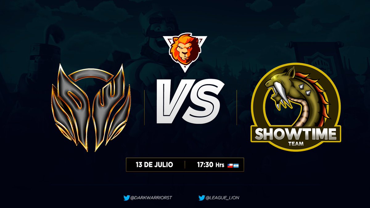 🥇FINAL🥇

      🏆<a href="/League_Lion/">League Lion</a>🏆
No apta para cardiacos 
Que gane él mejor !! 

🆚.  #Showtime

4:30horas 🇻🇪
5:30hors 🇨🇱

#godarkwarriors