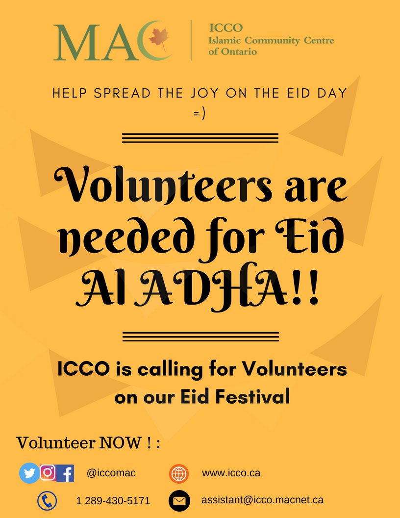 ICCO_MAC's tweet photo. Enjoy Bouncy Castles, Clowns, face painting, Balloons Food, Ice Cream &amp; Candies from 10 AM to 5PM!!
Sponsorship &amp; Volunteering: assistant@icco.macnet.ca

#MACEid #EidulAdha #EidAladha #EidulAdha #muslims #canada #mississauga #hajj2018 #EidMubarak #eid #eidprayers #EidulAzha #Hajj https://t.co/doMIXKytK2