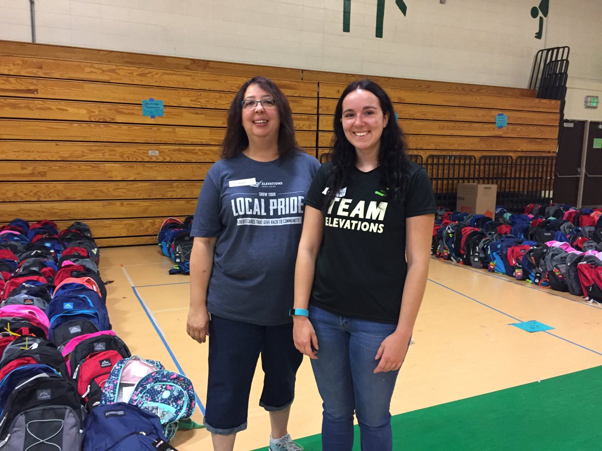 ElevationsCU's tweet photo. Team Elevations has been hard at work volunteering with local nonprofits this summer to ensure kids in our communities have backpacks and supplies to start the school year! Awesome job team! #CrayonstoCalculators #NeighborsUnited #BackToSchool2018 https://t.co/pFPjSsm4Yo