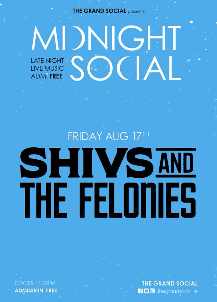 Our new night kicks off <a href="/TGSDublin/">The Grand Social</a> this Friday! Kick ass Irish bands! #free #dublin #bands