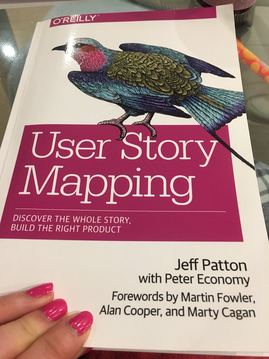 Every time I read this book by @jeffpatton I learn something out of it, even from these titles !! -Listen to Jeff and break down your stories #userstorymapping #storyslicing