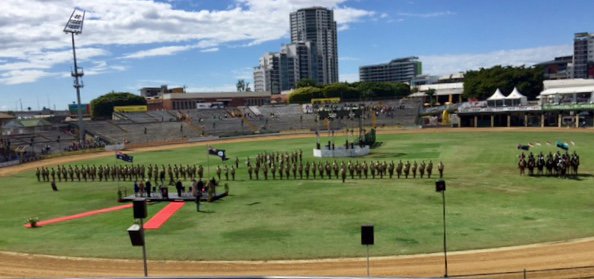 RSM1DIV_DJFHQ's tweet image. HE, The Govenor of Queensland and COMD 1 Div inspect the Royal Guard of Honour from 7 CSSB, Queensland Mounted Police and AAB-Brisbane during the official opening ceremony of the #Ekka. Good turn out! #RSMFORCOMD #comdforcomd