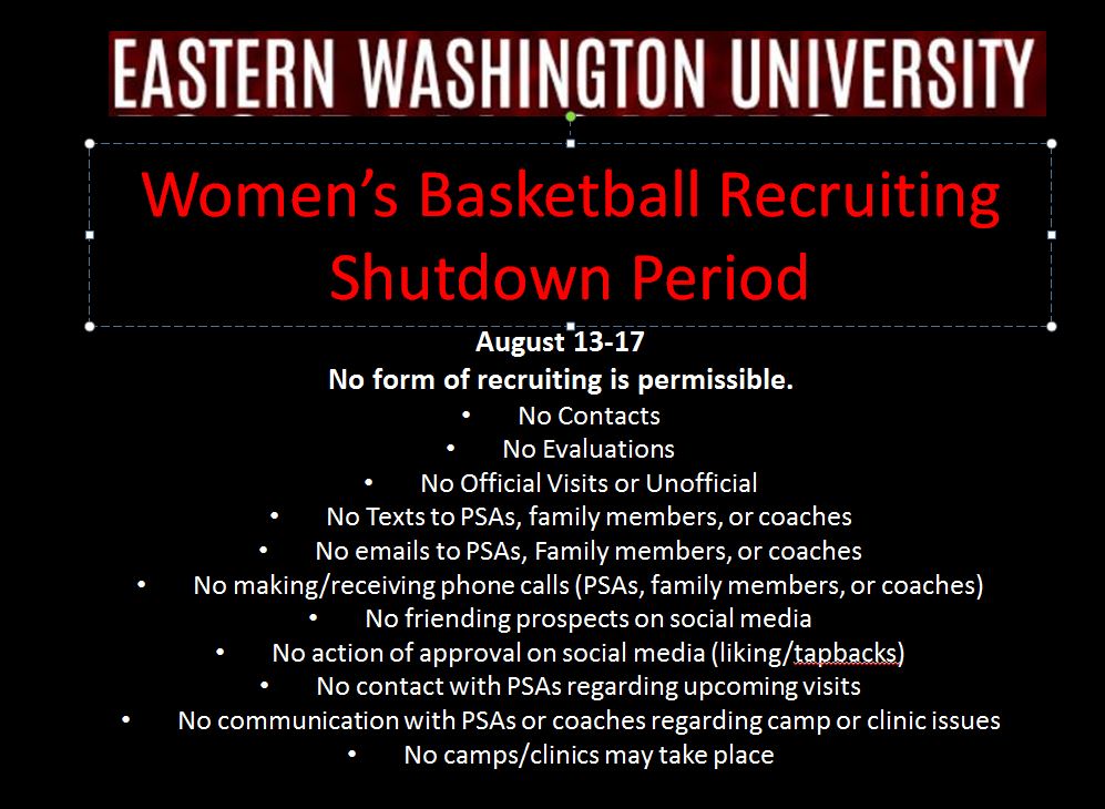Women's Basketball Recruiting Shutdown in Effect until Sunday! #RightNowTheAnswerIsNo #GoEags