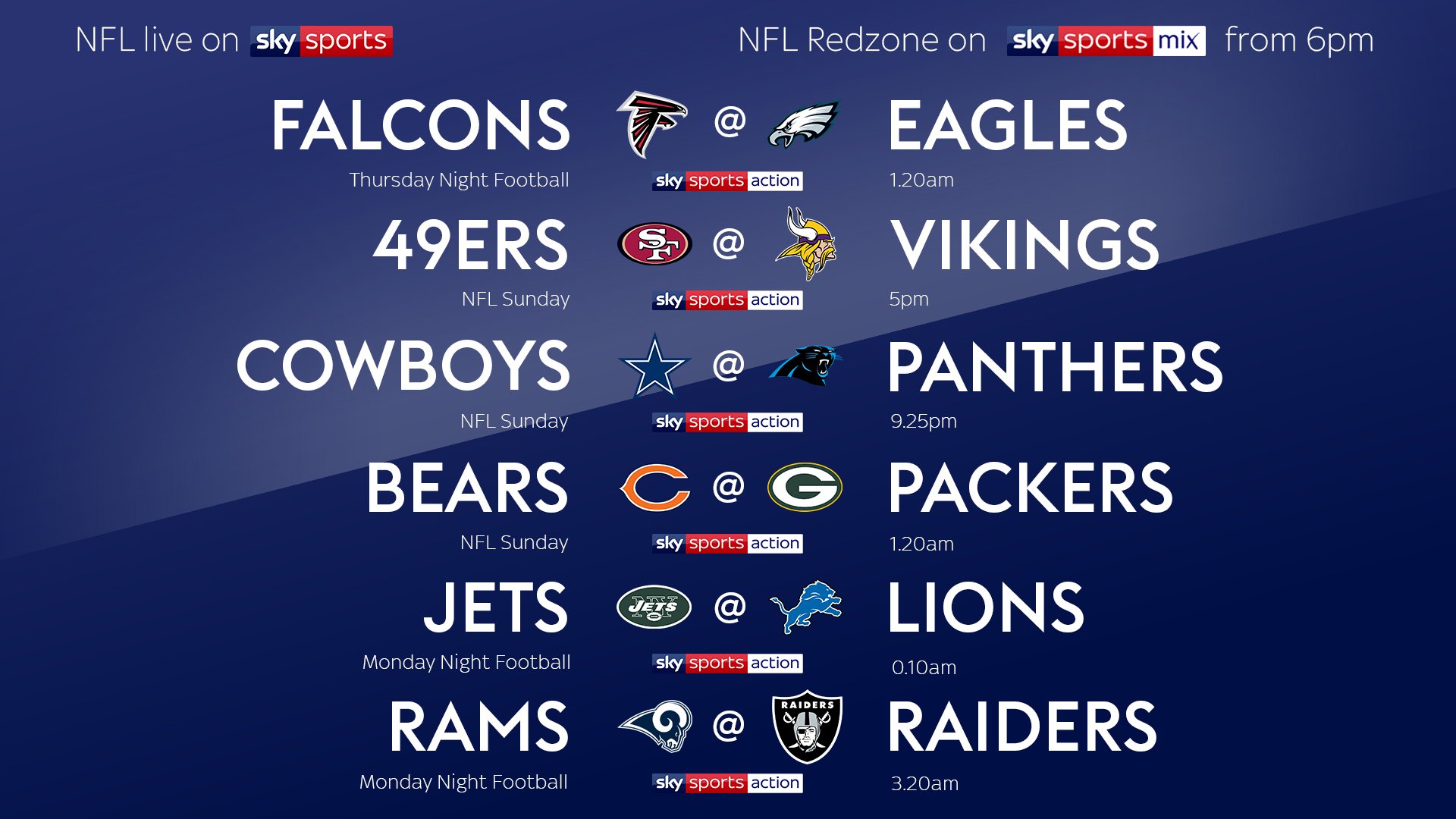 Sky Sports NFL on Twitter "🏈📺📢NFL ON SKY SPORTS 🏈📺📢 We are back and we