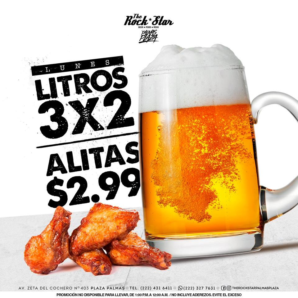 PalmasPlaza's tweet image. ¡Hoy en #TheRockStar una promoción que no puedes dejar pasar!

#PalmasPlaza #BusinessStyleCenter #Puebla