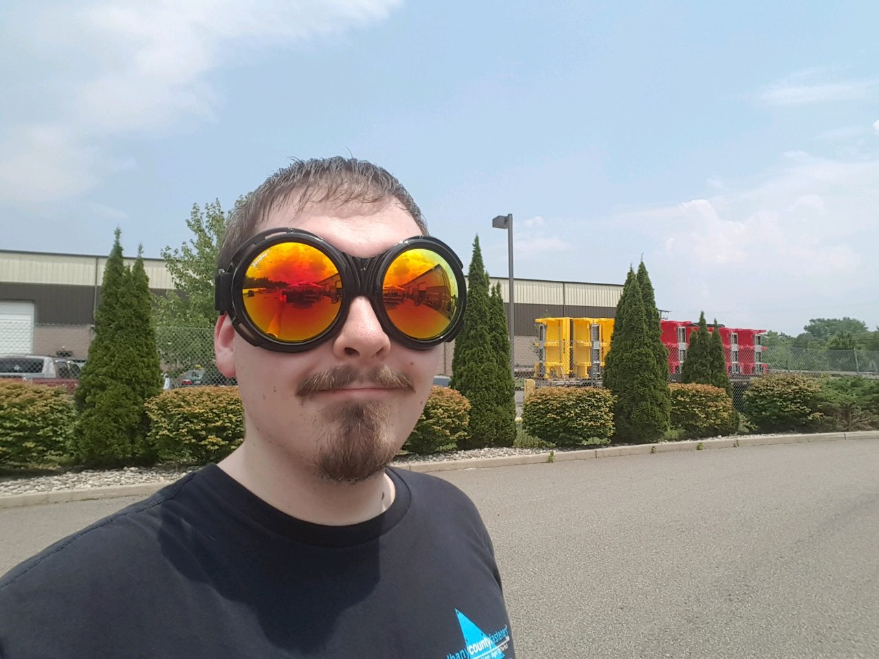 AlbanyCountyFasteners X One of our I.T Staff testing out the Fly Safety Goggles https t hzT3DztwCX productresearch buzzbuzz fasteners fasteners101 humaninsects bugs prettyflyforanitguy albanycounty...