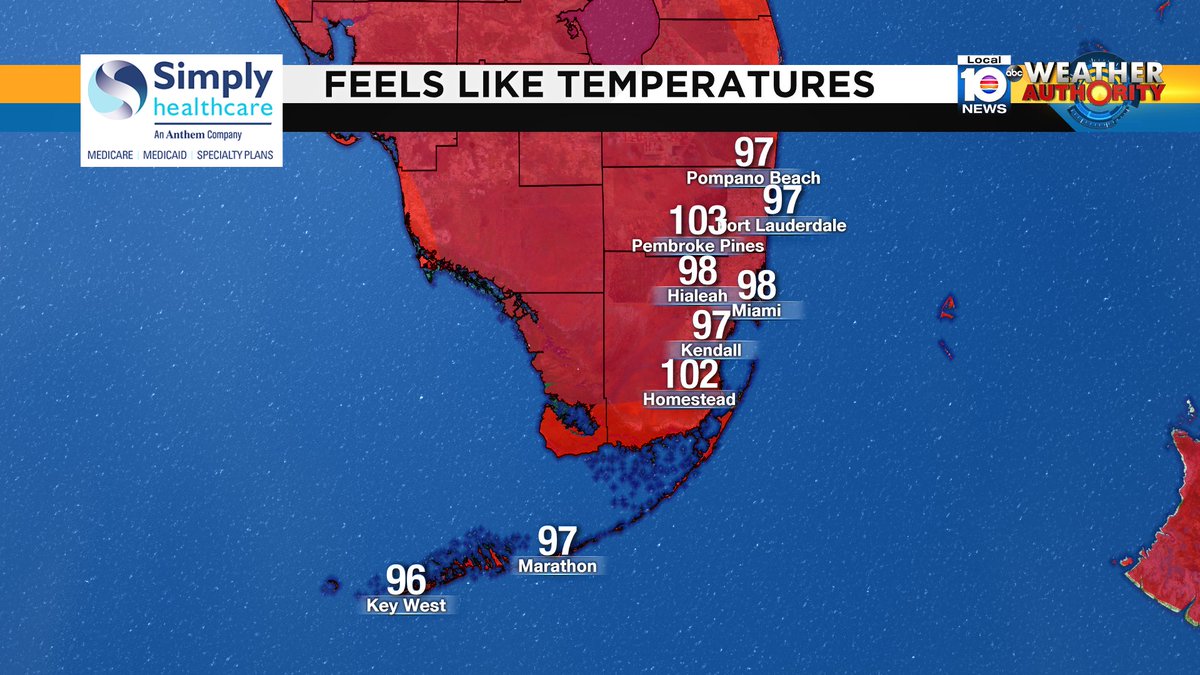 It's 3PM! Check out the heat index. #BROWARD #MIAMIDADE #FLKEYS Presented by Simply Healthcare https://t.co/h2SfZYkAlC