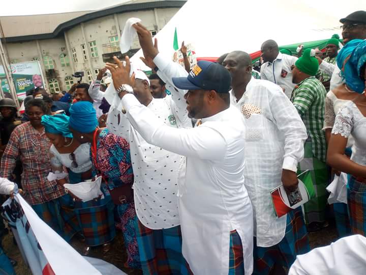 AB_Pepple's tweet photo. A day well spent today at the @OfficialPDPNig Rivers West Senatorial District Mega Rally in support of 2019 re-election of His Excellency Nyesom Ezenwo Wike @GovWike. Bonny Constituency stands with #MrProjects come 2019. https://t.co/tNju9O8OQe