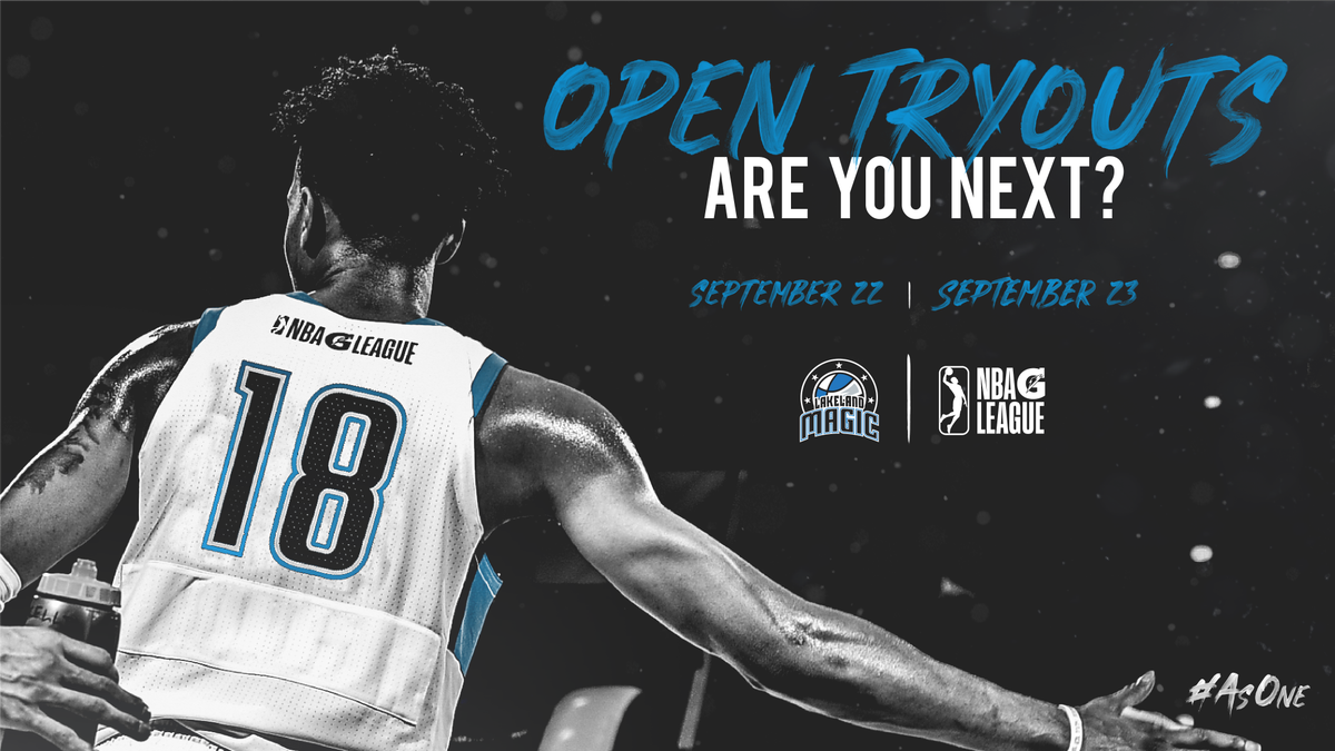 OsceolaMagic's tweet photo. Lakeland Magic Open Tryouts will take place on September 22 & 23! Visit https://t.co/e0iOvcV7Fm for registration details. #AsOne #LKLDMagic https://t.co/t0SuDOh6SZ