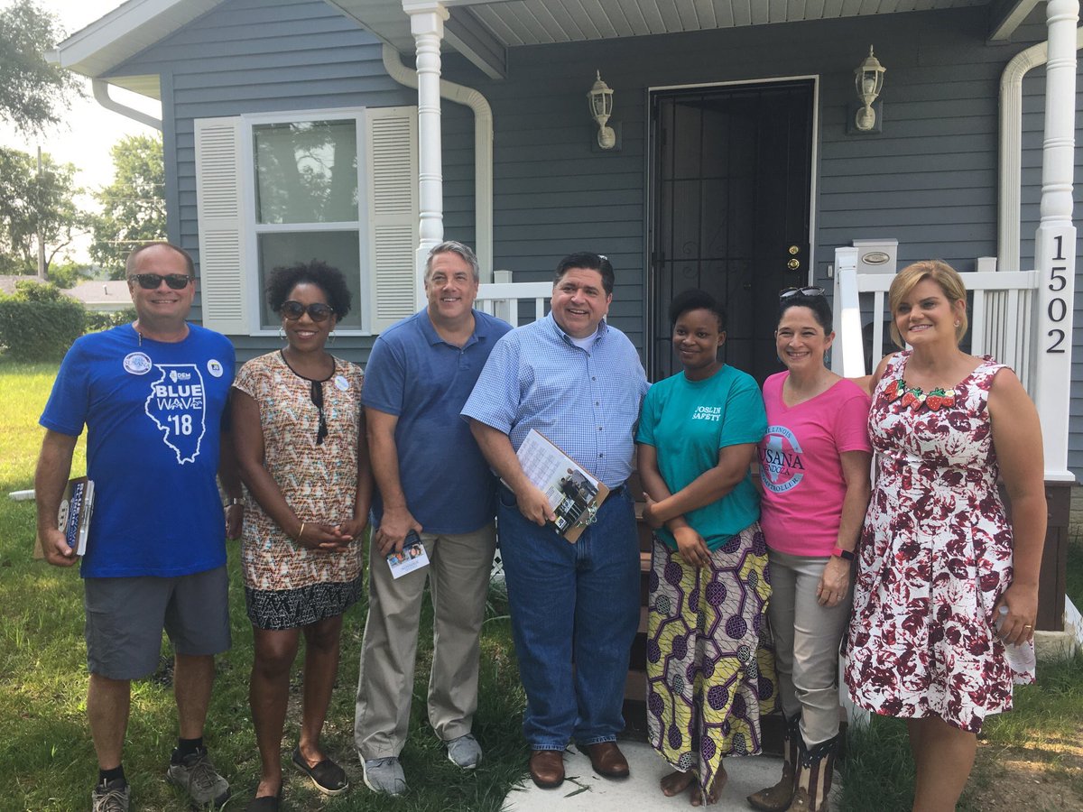 greggfor36's tweet photo. We canvassed East Moline today with a few very special guests! Honored to be joined by our democratic ticket for governor, @JBPritzker and @JulianaforLG, and our state Comptroller fighting everyday for us, @susanamendoza10. We have listeners and fighters at the top of our ticket! https://t.co/4L7g0rsOaa