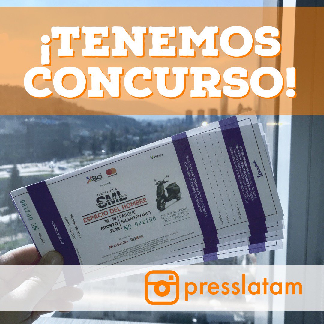Amigos tenemos un #concurso para la feria #EspaciodelHombre que organiza <a href="/RevistaSML/">Revista SML</a> Para participar vayan a nuestro Instagram instagram.com/presslatam/  #sorteo #entrada #panoramas #comida #diseño #autos #yoquiero