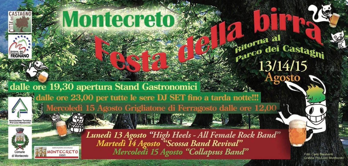 montecreto's tweet photo. A @montecreto Festa della Birra nel Parco dei Castagni @ERTourism @CimoneSci @ViviAppenninoB @Appennino_Slow @ModenaDintorni https://t.co/DARL3gJUdl