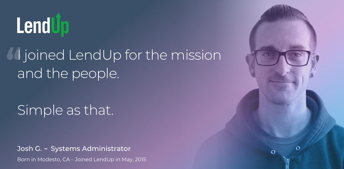 LendUpCredit's tweet image. Our #MondayMotivation this week is Josh Goffstein, whose commitment to building better financial products for our borrowers motivates us daily. Want to join a mission-driven team? We’re hiring! buff.ly/2nrjcJ9